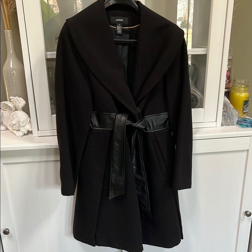 Alfani Women's Black Coat with Belt -12